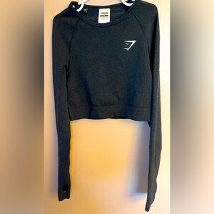 Gymshark Women's Black Long Sleeve Crop Top S NWOT